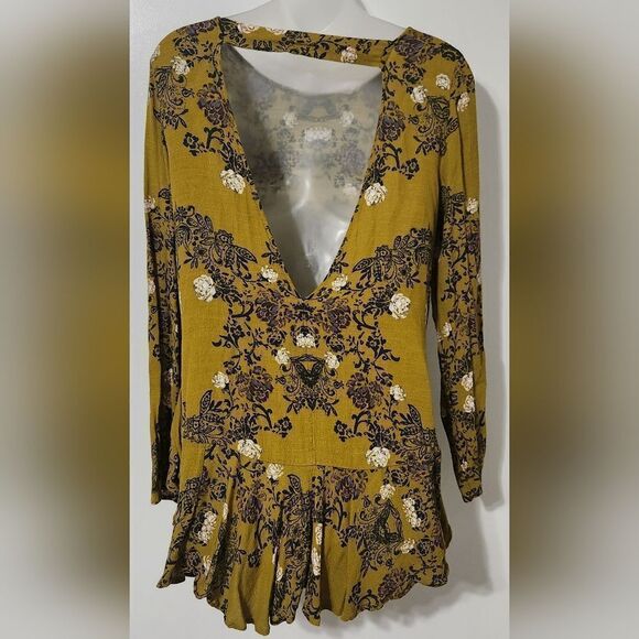 Free People Smooth Talker Floral Open Back Tunic dress  size S - Picture 4 of 5